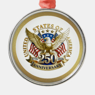 Ornement En Métal 250e anniversaire USA patriotique   1776–2026
