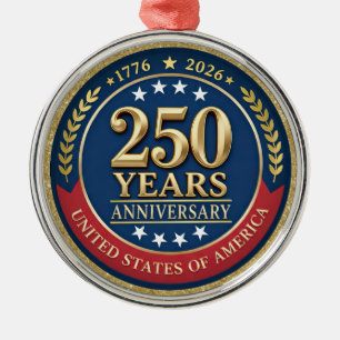Ornement En Métal 250e anniversaire USA Patriotique   1776–2026