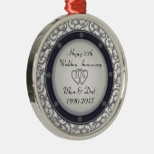 Ornement En Métal 25ème Anniversaire de noces d'argent (Droite)