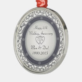 Ornement En Métal 25ème Anniversaire de noces d'argent (Gauche)