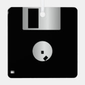 Ornement En Métal 2-sided Floppy Disk with Command Prompt Greeting (Verso)
