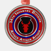 Ornement En Métal 34e division d'infanterie Garde Noël (Devant)