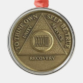 Ornement En Métal 38 Year Sober Anniversary Medallion | Recovery (Devant)