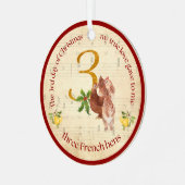 Ornement En Métal 3rd Day of Christmas Three French Hens Ornament (Avant gauche)