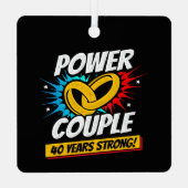Ornement En Métal 40e anniversaire Couples mariés 40 ans de force (Verso)