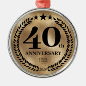 Ornement En Métal 40e anniversaire d'affaires Noël d'or (Devant)