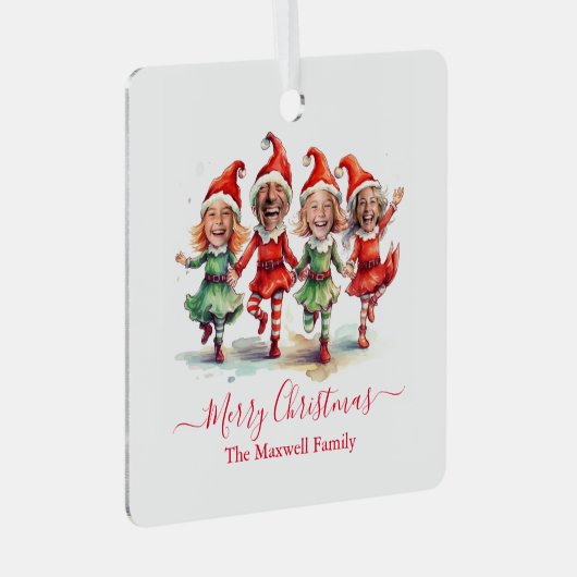 Ornement En Métal 4 Photos elfes de Noël (Avant droite)