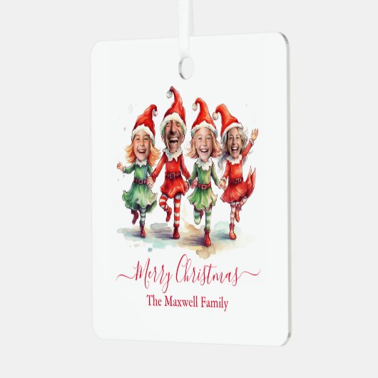 Ornement En Métal 4 Photos elfes de Noël (Avant gauche)