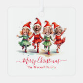 Ornement En Métal 4 Photos elfes de Noël (Verso)