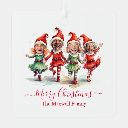 Ornement En Métal 4 Photos elfes de Noël (Verso)