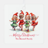 Ornement En Métal 4 Photos elfes de Noël (Recto)