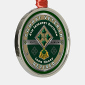 Ornement En Métal 4e division d'infanterie Noël à la retraite (Droite)