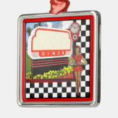 Ornement En Métal 50s Retro Diner Blank Sign (Gauche)