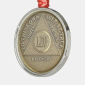 Ornement En Métal 54 Year Sober Anniversary Medallion | Recovery (Gauche)