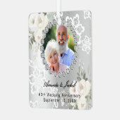 Ornement En Métal 60e anniversaire Mariage photo florifères argent d (Avant gauche)