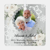 Ornement En Métal 60e anniversaire Mariage photo florifères argent d (Verso)