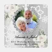 Ornement En Métal 60e anniversaire Mariage photo florifères argent d (Recto)