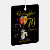 Ornement En Métal 70e anniversaire Fête Noir (Avant droite)