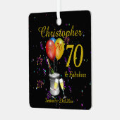 Ornement En Métal 70e anniversaire Fête Noir (Avant gauche)