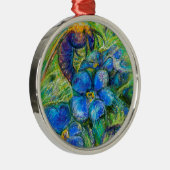 Ornement En Métal A Bee & Forget-me-not Flowers (Droite)