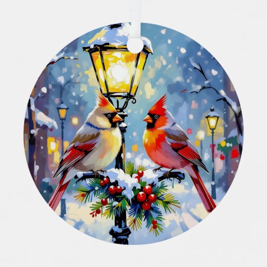 Ornement En Métal A Cardinal Christmas Photo Template Personalized (Recto)