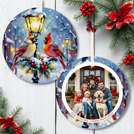 Ornement En Métal A Cardinal Christmas Photo Template Personalized