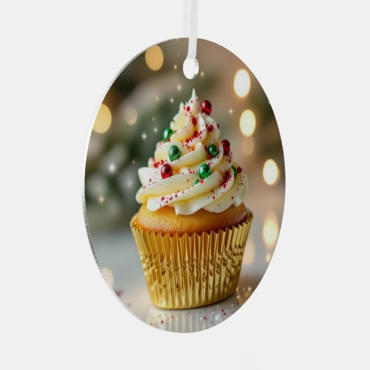 Ornement En Métal A Christmas Frosted with Cheer | Personalized (Avant droite)