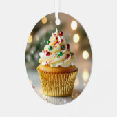 Ornement En Métal A Christmas Frosted with Cheer | Personalized (Avant gauche)