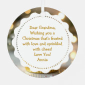 Ornement En Métal A Christmas Frosted with Cheer | Personalized (Verso)