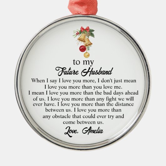 Ornement En Métal À mon futur mari, futur mari, de la femme (Devant)