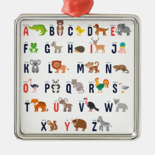 Ornement En Métal ABCs animal - alphabet