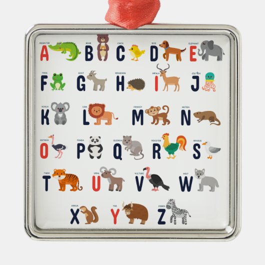 Ornement En Métal ABCs animal - alphabet (Devant)