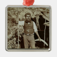 Aborigène avec un boomerang, c.1860s (photo de