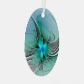 Ornement En Métal Abstract With Blue, Modern Fractal Art (Avant droite)
