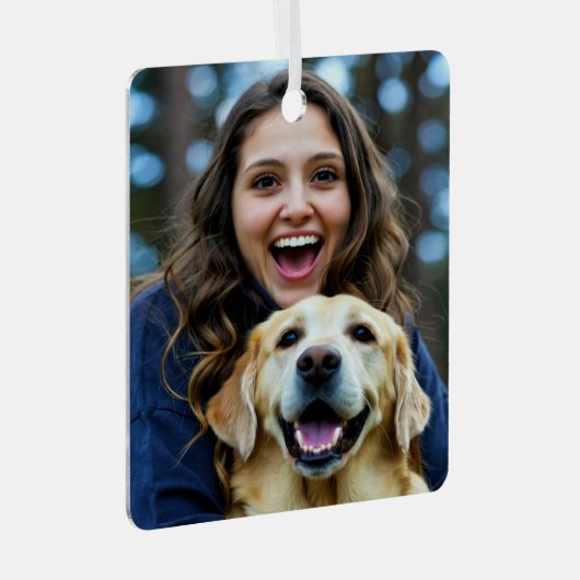 Ornement En Métal Add Labrador Retriever Photo Personalize (Avant droite)