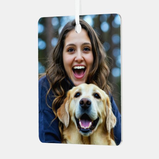 Ornement En Métal Add Labrador Retriever Photo Personalize (Avant gauche)