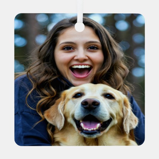 Ornement En Métal Add Labrador Retriever Photo Personalize (Verso)