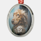 Ornement En Métal Add Your Own Photo Dog Pets Monogram (Gauche)