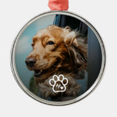 Ornement En Métal Add Your Own Photo Dog Pets Monogram (Devant)