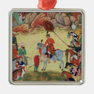 Ornement En Métal Adham Khan rendant hommage à Akbar chez Sarangpur