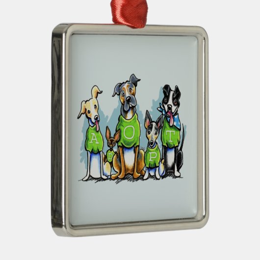 Ornement En Métal Adopter des chiens d'abri Tee - shirts verts pense (Droite)