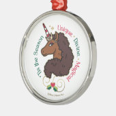 Ornement En Métal Afro Unicorn 'Tis Season Holiday Unicorn (Gauche)