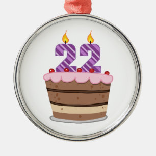 Ornement En Métal Âge 22 sur le gâteau d'anniversaire
