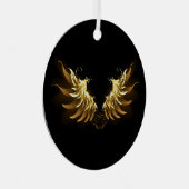 Ornement En Métal Ailes d'Ange d'or sur arrière - plan noir (Avant droite)
