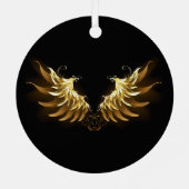 Ornement En Métal Ailes d'Ange d'or sur arrière - plan noir (Verso)