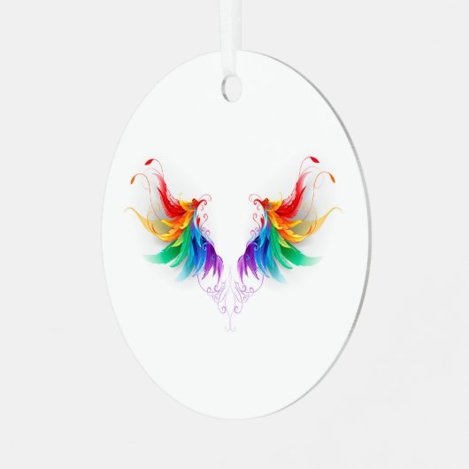 Ornement En Métal Ailes fluffy arc-en-ciel (Avant gauche)
