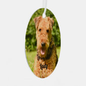 Ornement En Métal Airedale Terrier Chien chiot (Avant droite)