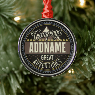 Ornement En Métal AJOUT Personnalisé Family Camp Trip Camping Réunio