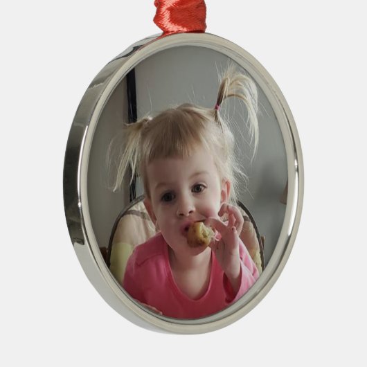 Ornement En Métal Ajouter votre photo à cette personnalisation (Droite)