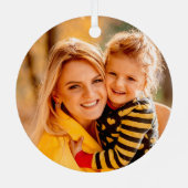 Ornement En Métal Ajouter votre propre Modèle photo (Verso)